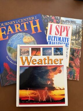 3 Large Hardback Children’s Books: Earth, I Spy and Weather